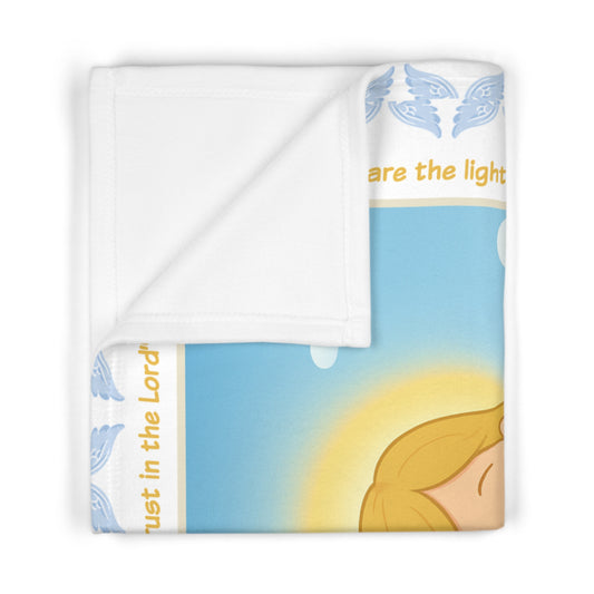 Angel Prayer Fleece Baby Blanket - Soft Nursery Gift for Newborns