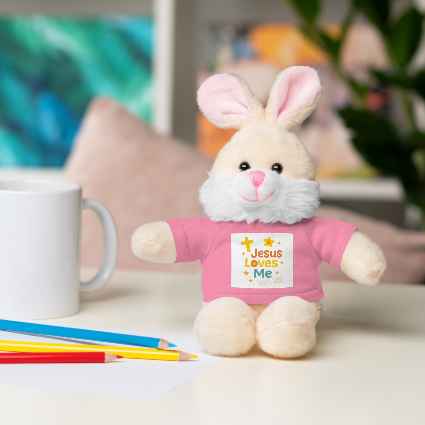 Plush Bear — 'Jesus Loves Me' T-Shirt Teddy