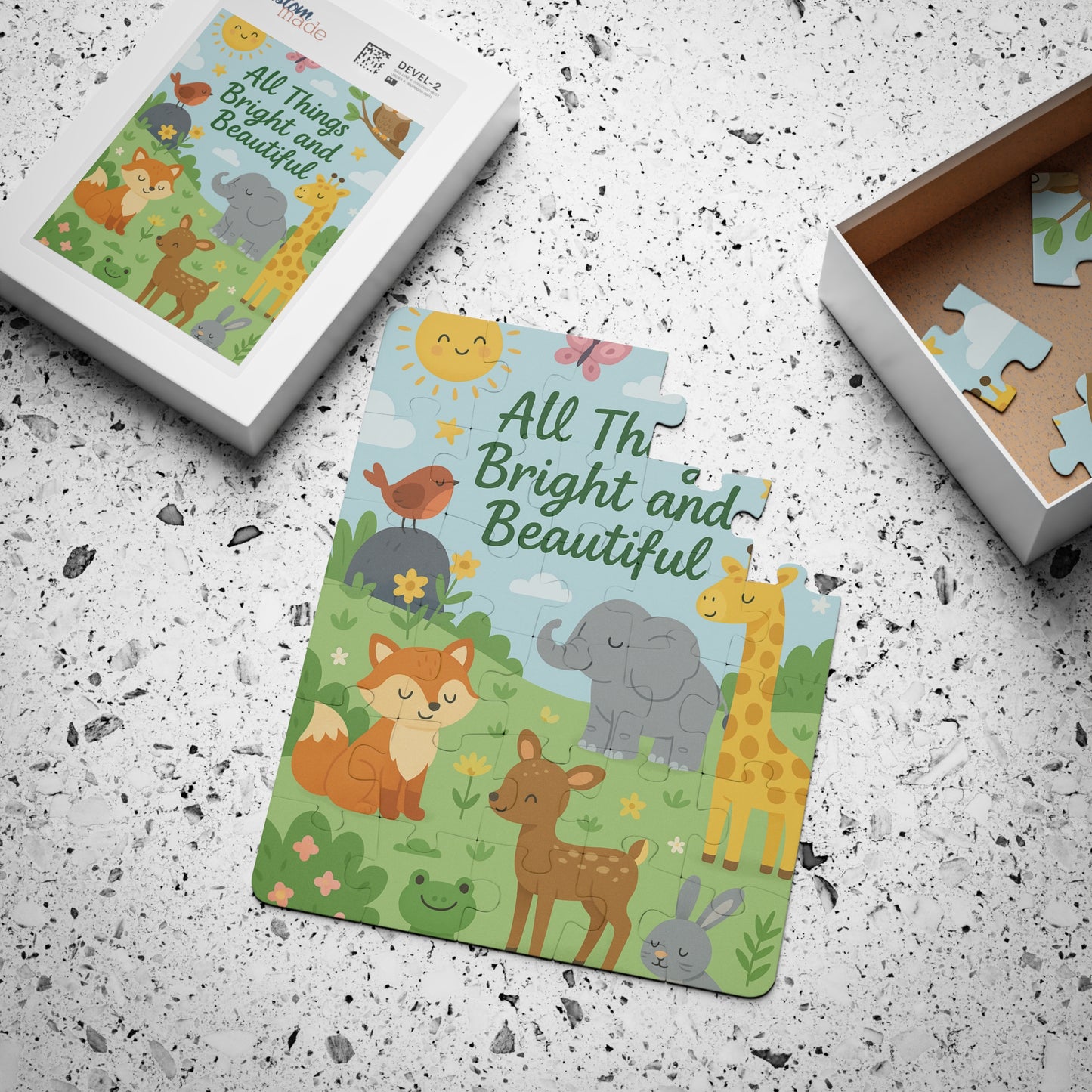 All Things Bright and Beautiful 30-Piece Kids Puzzle — Cute Woodland & Safari Animals