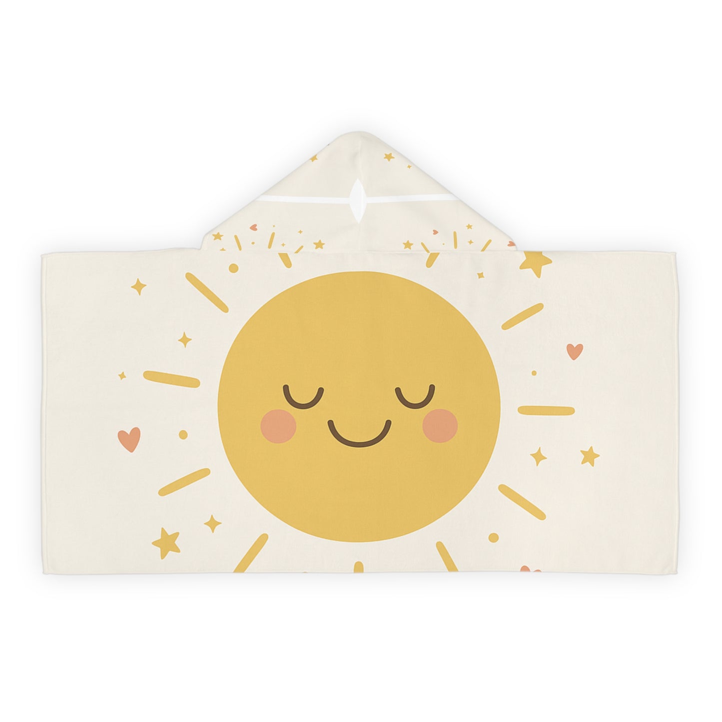 Kids Hooded Towel — Cute Smiling Sun Beach & Bath Wrap for Toddlers