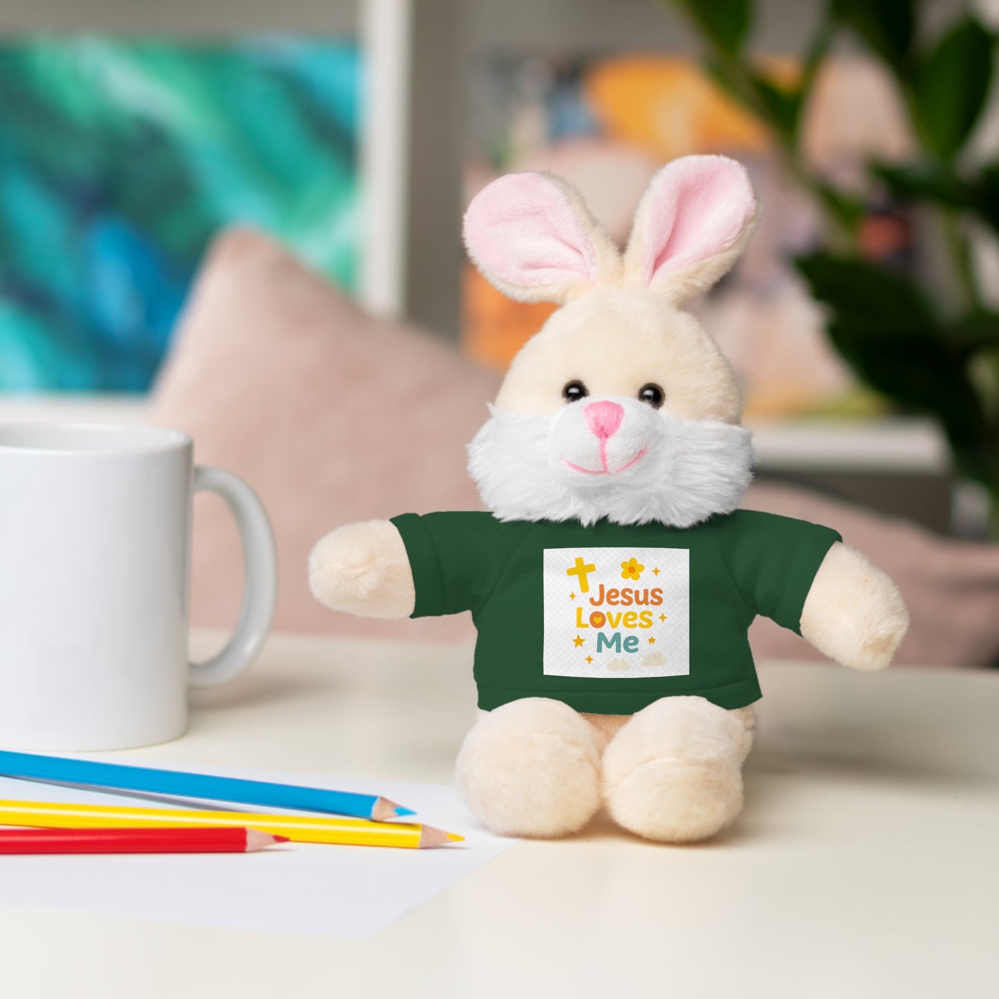 Plush Bear — 'Jesus Loves Me' T-Shirt Teddy