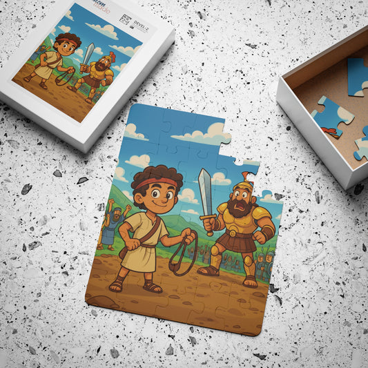 Biblical David & Goliath Kids Puzzle — 30-Piece Toddler Bible Story Puzzle