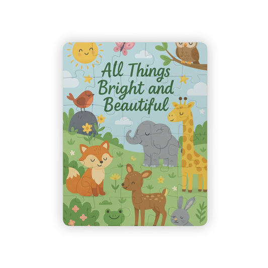All Things Bright and Beautiful 30-Piece Kids Puzzle — Cute Woodland & Safari Animals