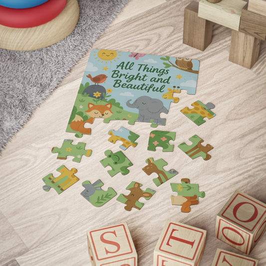 All Things Bright and Beautiful 30-Piece Kids Puzzle — Cute Woodland & Safari Animals