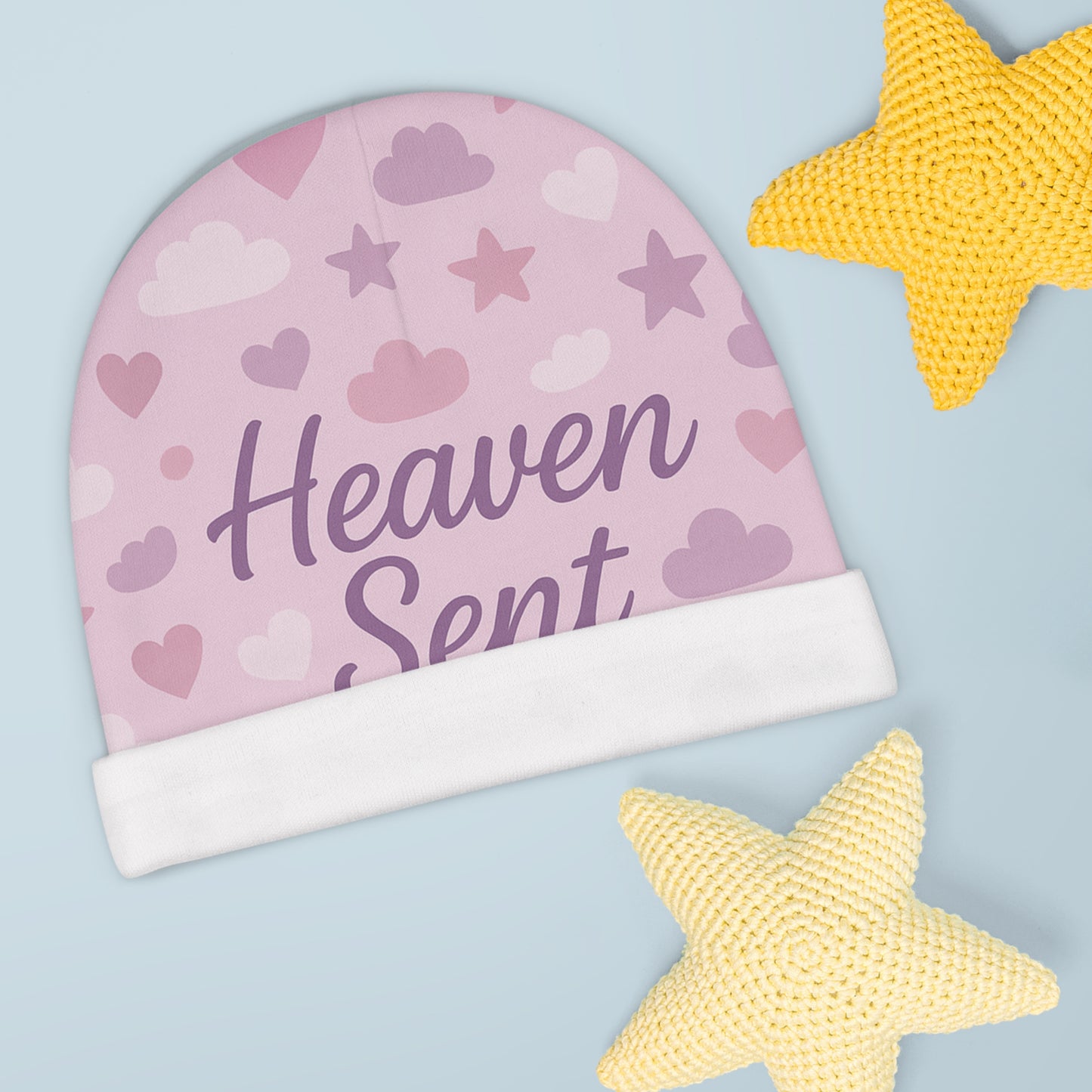 Heaven Sent Baby Beanie - Cute Baby Hat for Newborns, Baby Shower Gift, Infant Accessories, Photography Prop, Nursery Decor