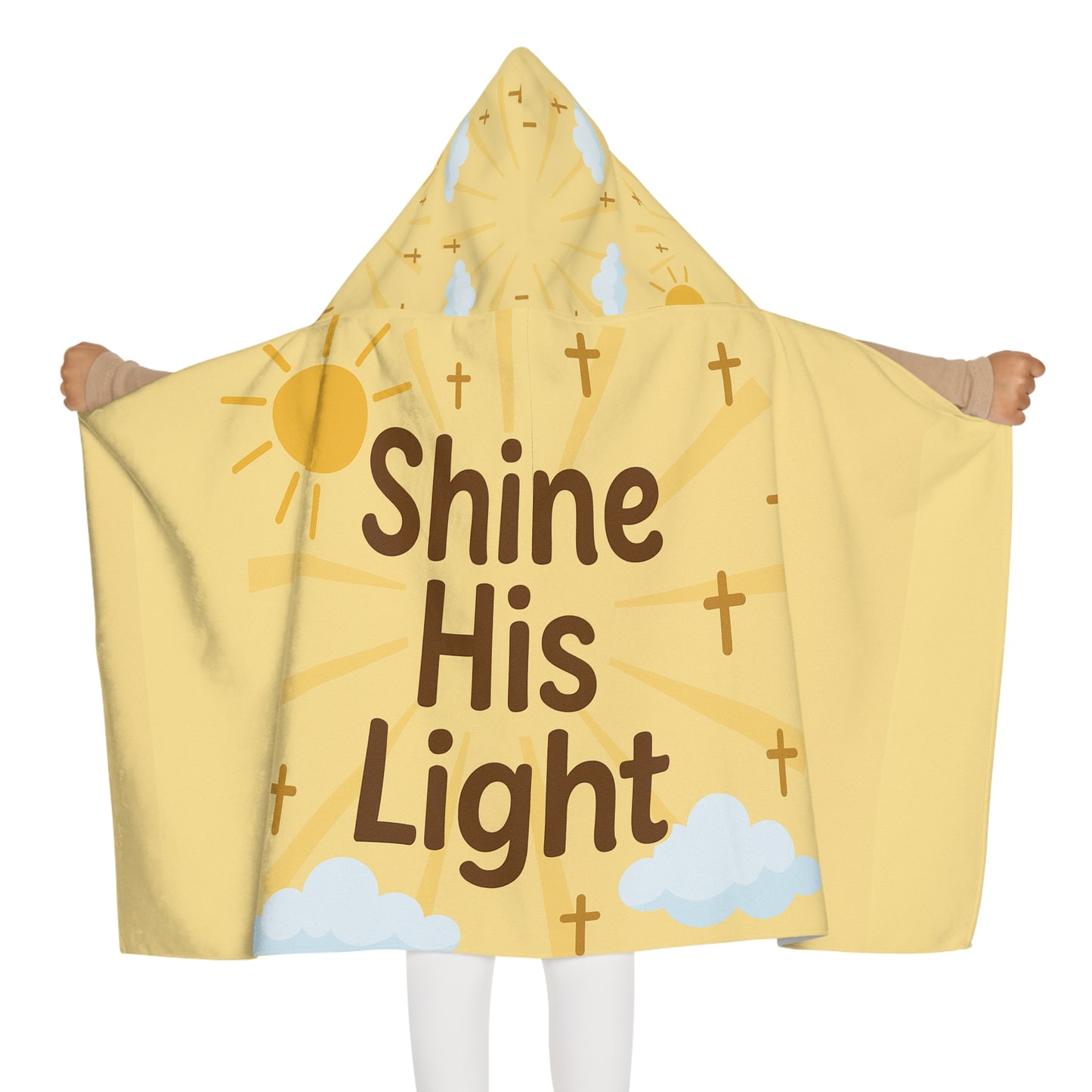 Youth Hooded Towel — "Shine His Light" Christian Kids Beach & Bath Towel