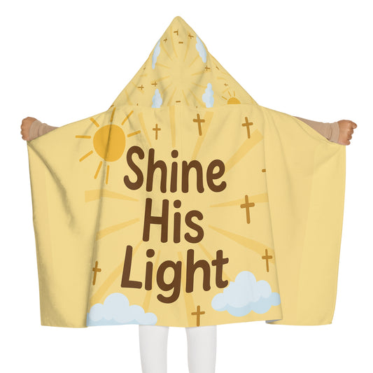 Youth Hooded Towel — "Shine His Light" Christian Kids Beach & Bath Towel