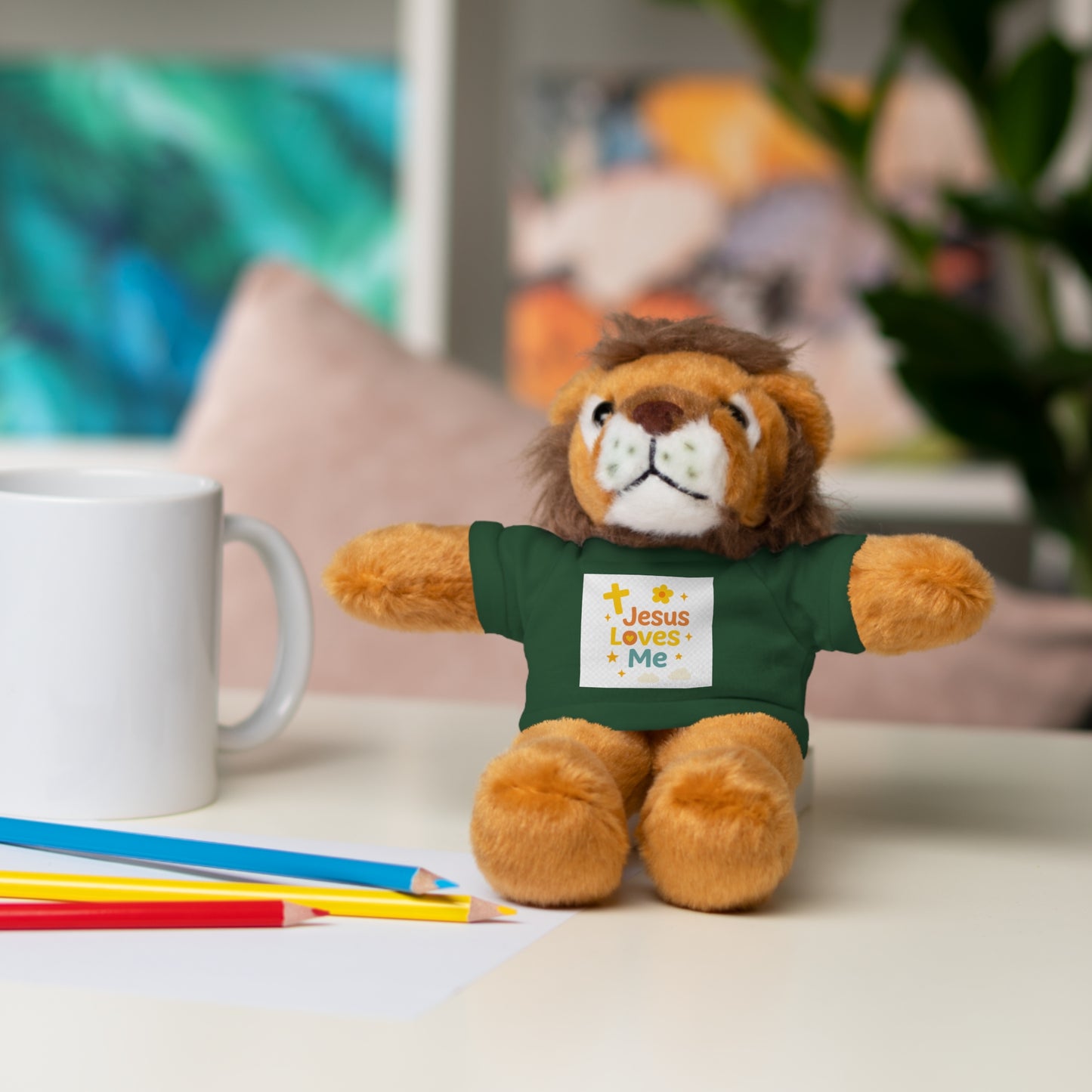 Plush Bear — 'Jesus Loves Me' T-Shirt Teddy