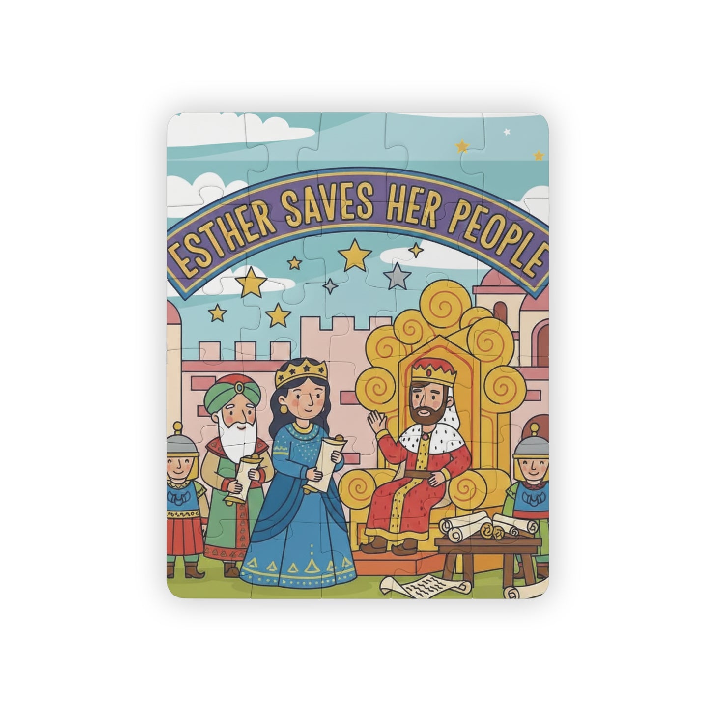 Queen Esther: Brave Heroine Kids' Art & Puzzle Design – 30-Piece Children's Bible Puzzle