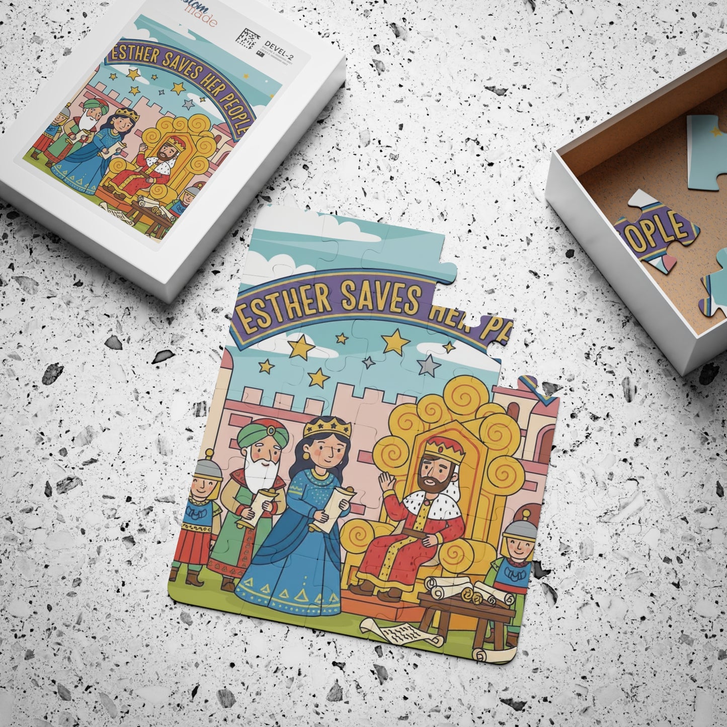 Queen Esther: Brave Heroine Kids' Art & Puzzle Design – 30-Piece Children's Bible Puzzle