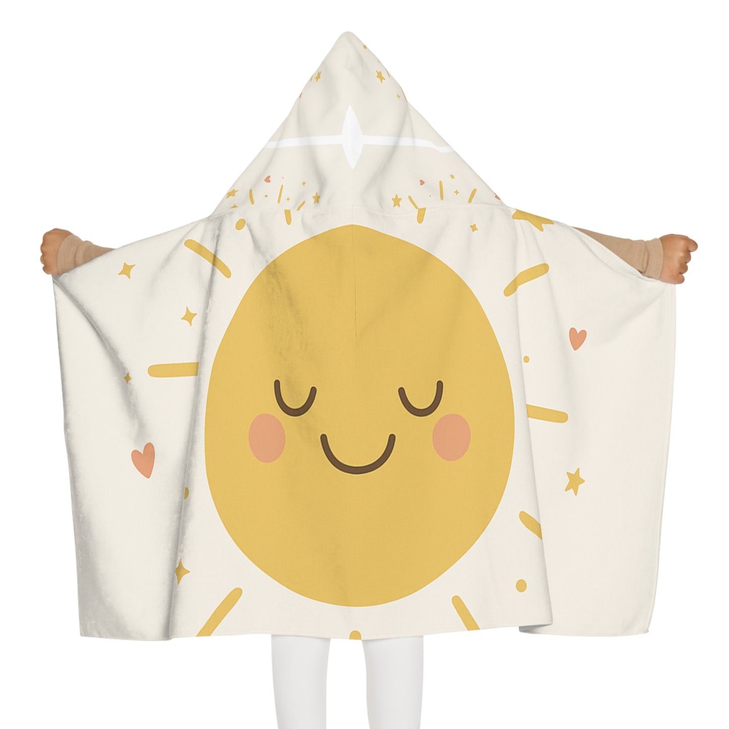 Kids Hooded Towel — Cute Smiling Sun Beach & Bath Wrap for Toddlers