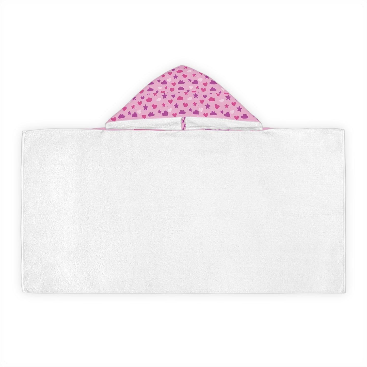 Kids Pink Heart & Stars Hooded Towel — Youth Bath & Beach Wrap