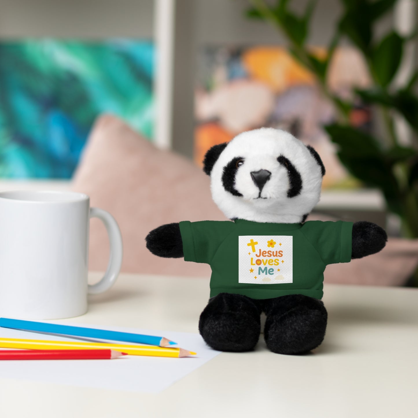 Plush Bear — 'Jesus Loves Me' T-Shirt Teddy