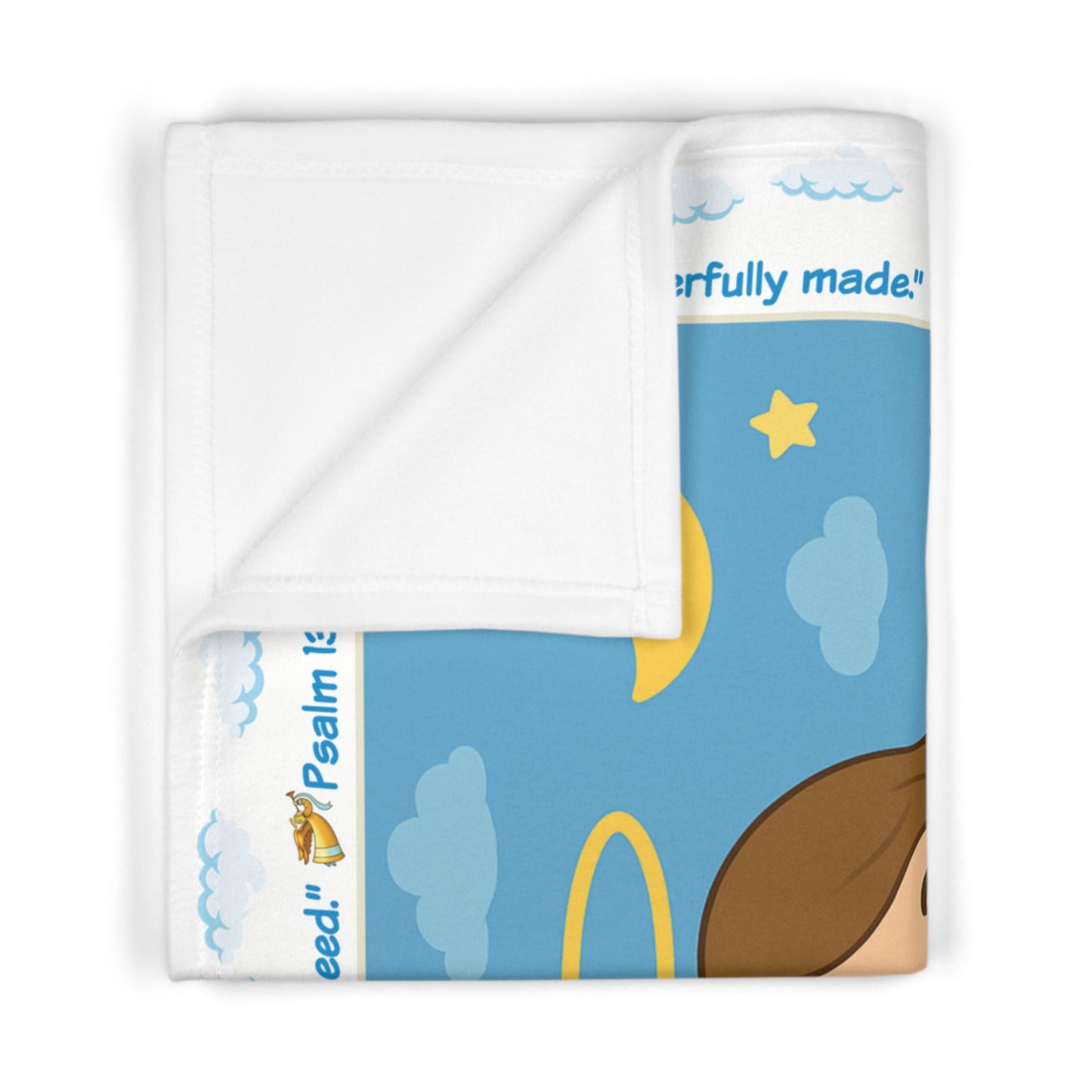 Psalm-Inspired Soft Fleece Baby Blanket - Angel Design for Newborns